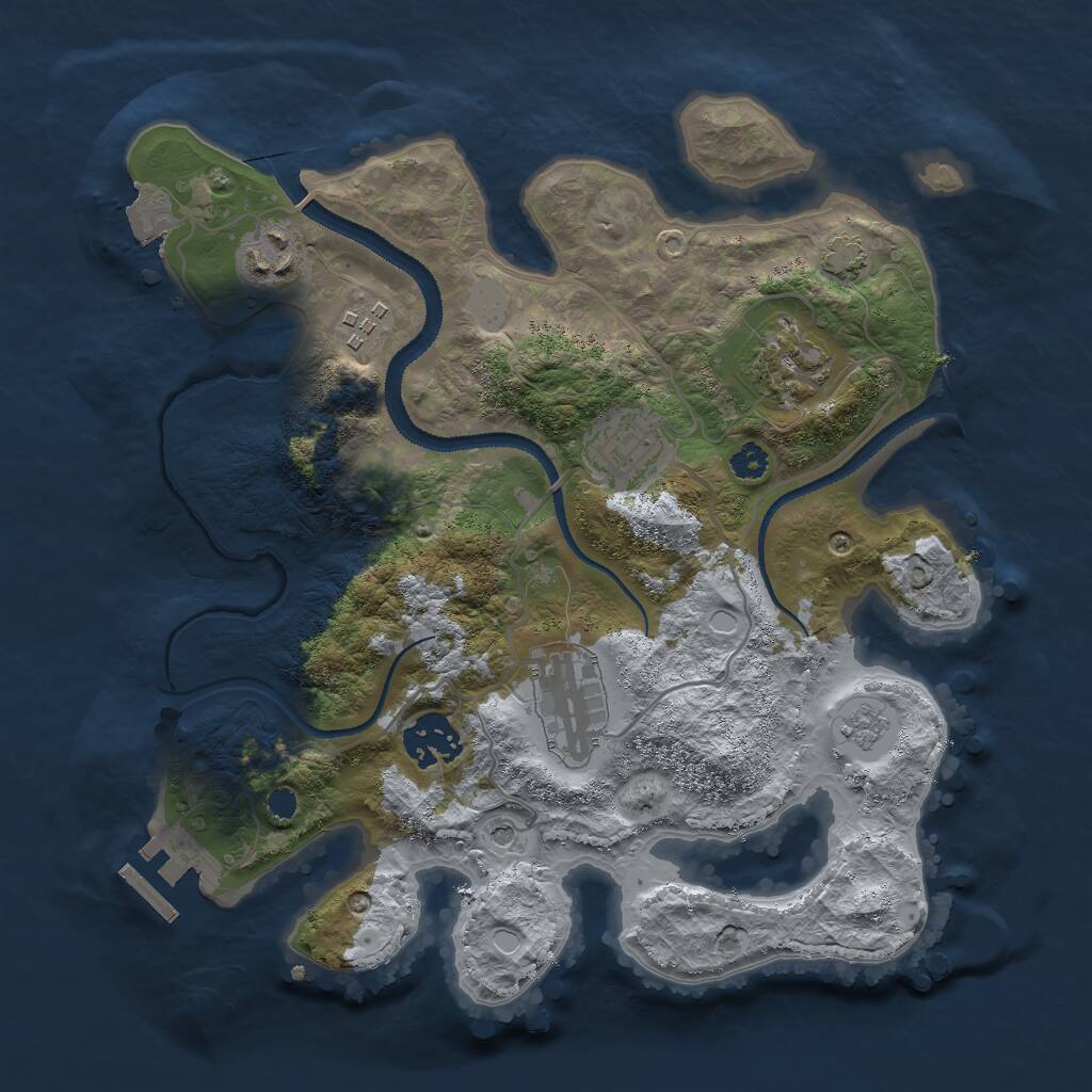 Rust Map: Procedural Map, Size: 3000, Seed: 108772697, 11 Monuments