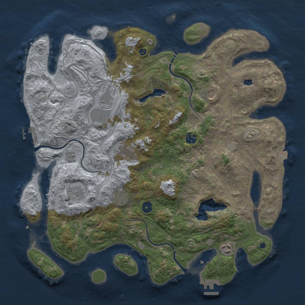 Rust Map: Procedural Map, Size: 4250, Seed: 1472606358, 14 Monuments