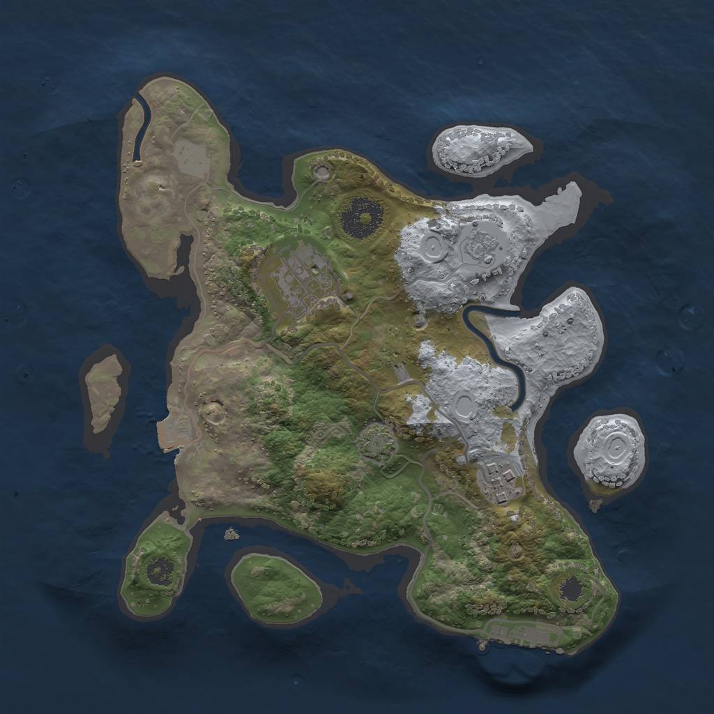 Rust Map: Procedural Map, Size: 2600, Seed: 119465927, 8 Monuments