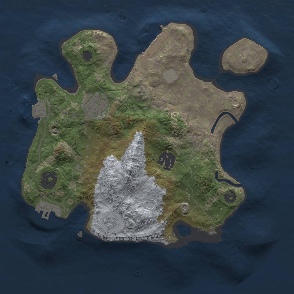 Rust Map: Procedural Map, Size: 2500, Seed: 692493305, 8 Monuments