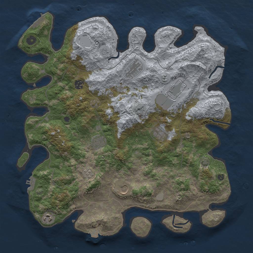 Rust Map: Procedural Map, Size: 4000, Seed: 27052009, 16 Monuments