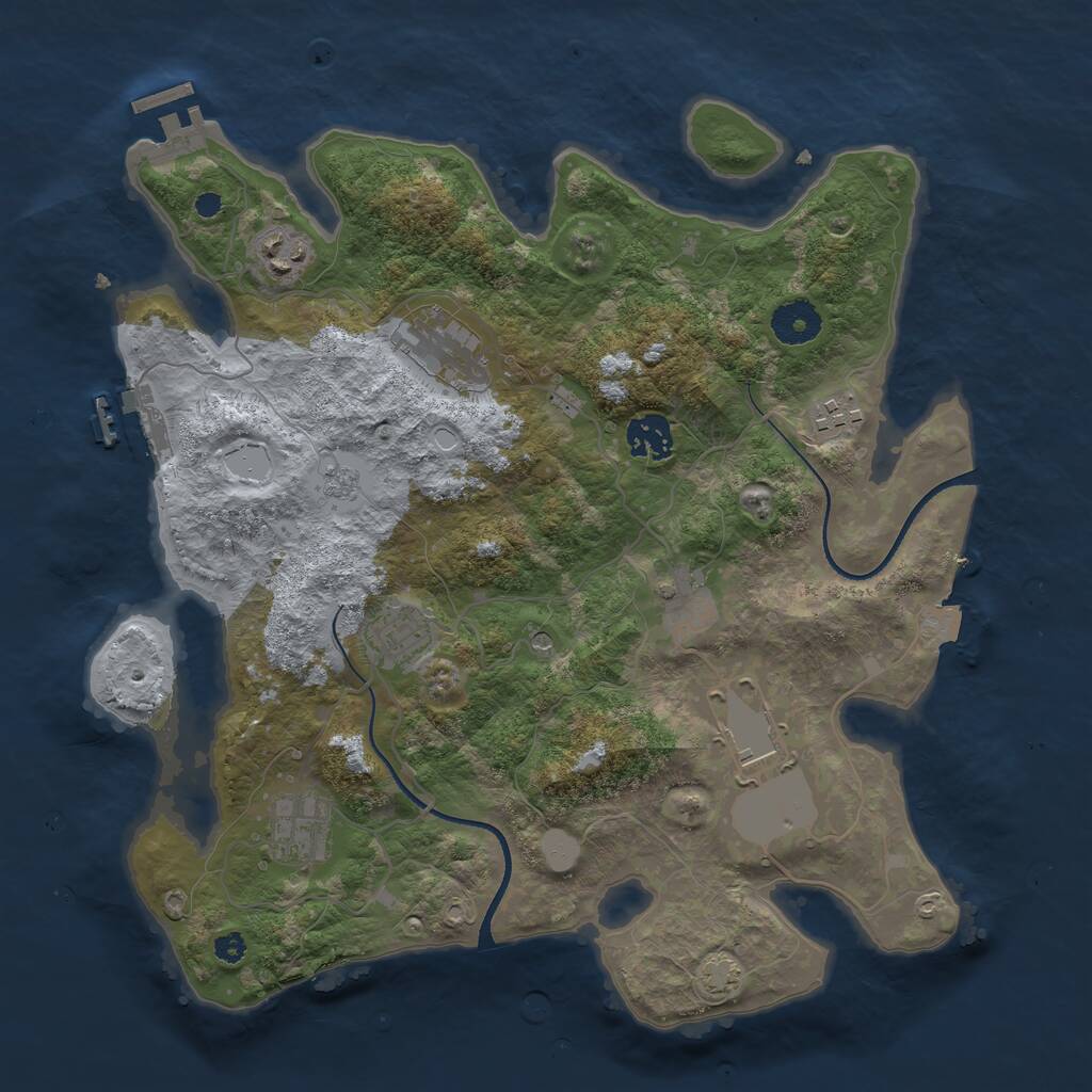 Rust Map: Procedural Map, Size: 3500, Seed: 31594974, 14 Monuments