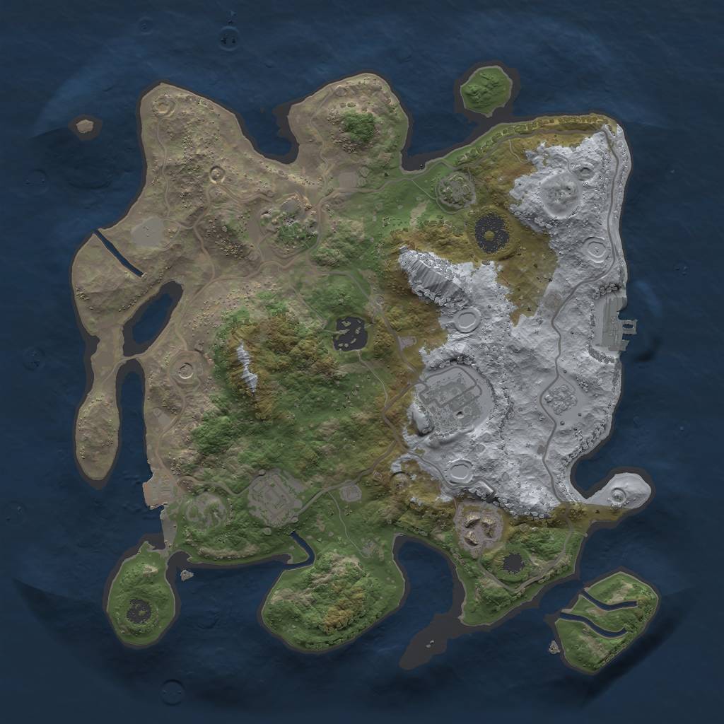 Rust Map: Procedural Map, Size: 3000, Seed: 1641327515, 12 Monuments