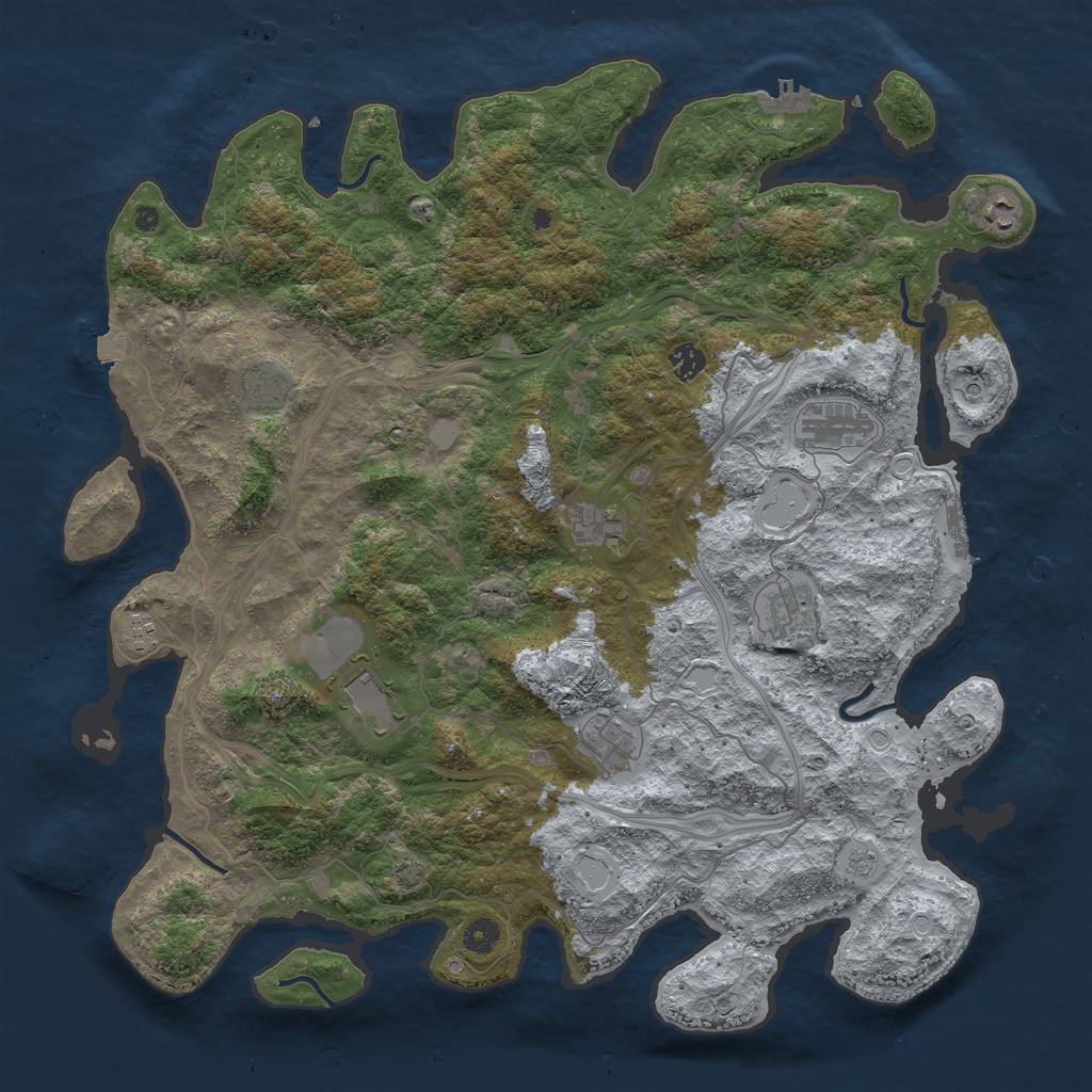 Rust Map: Procedural Map, Size: 4550, Seed: 23, 17 Monuments