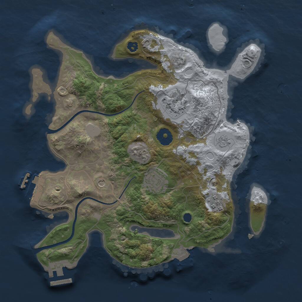 Rust Map: Procedural Map, Size: 2800, Seed: 739696056, 8 Monuments