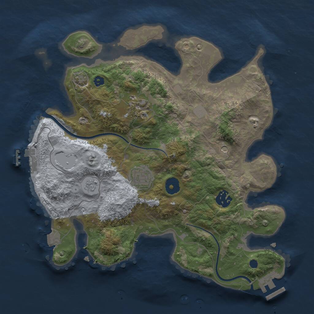 Rust Map: Procedural Map, Size: 3000, Seed: 369213013, 9 Monuments