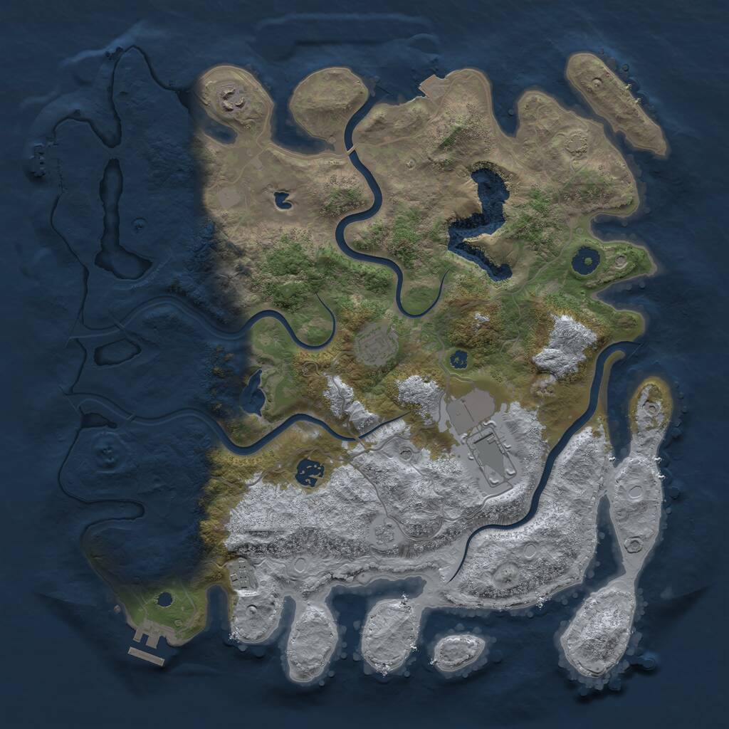 Rust Map: Procedural Map, Size: 4000, Seed: 617672355, 11 Monuments