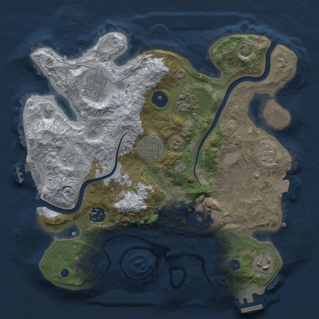 Rust Map: Procedural Map, Size: 3000, Seed: 1207, 13 Monuments