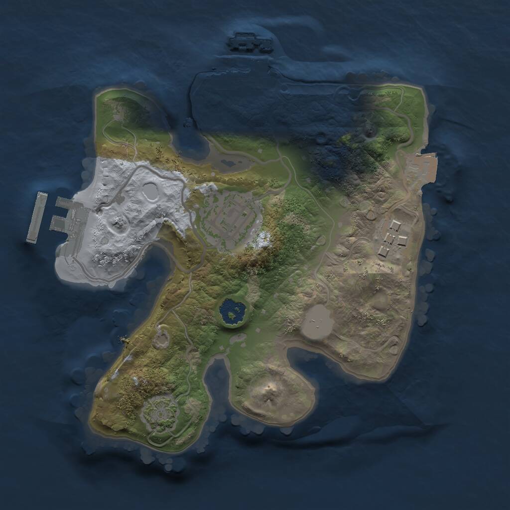 Rust Map: Procedural Map, Size: 2000, Seed: 1900, 6 Monuments