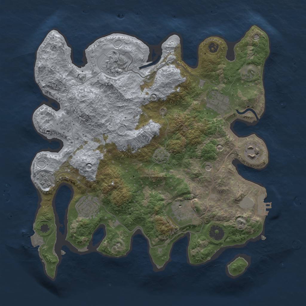 Rust Map: Procedural Map, Size: 3100, Seed: 418507037, 13 Monuments