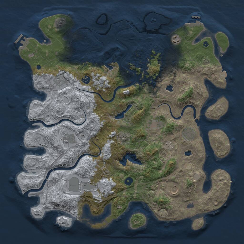 Rust Map: Procedural Map, Size: 4500, Seed: 63899781, 16 Monuments