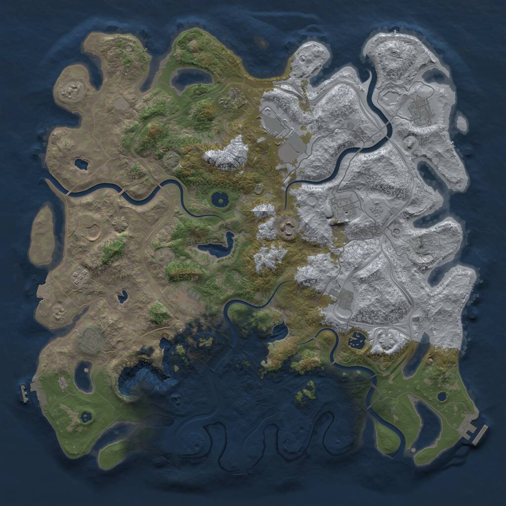 Rust Map: Procedural Map, Size: 4500, Seed: 288793675, 17 Monuments