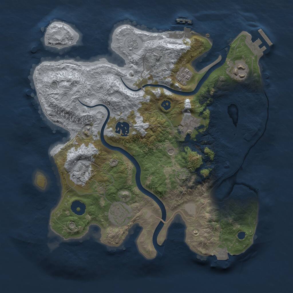 Rust Map: Procedural Map, Size: 3000, Seed: 1409594550, 12 Monuments