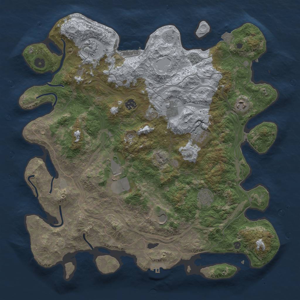Rust Map: Procedural Map, Size: 4250, Seed: 1246675660, 17 Monuments