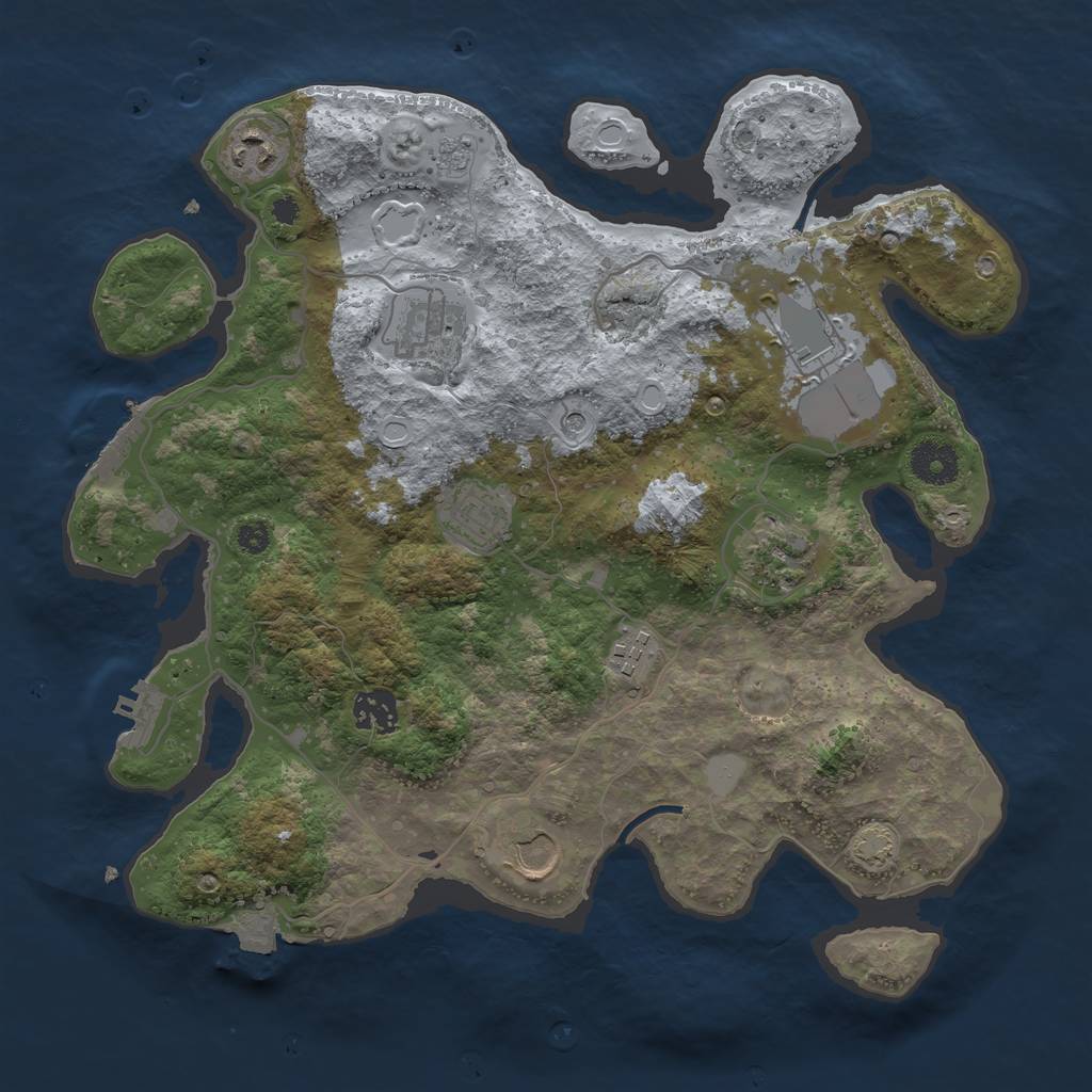 Rust Map: Procedural Map, Size: 3500, Seed: 359452732, 16 Monuments