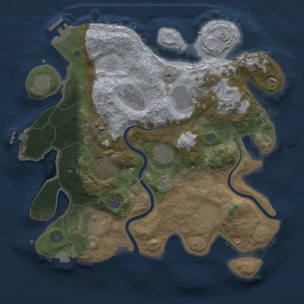 Rust Map: Procedural Map, Size: 3500, Seed: 359452732, 18 Monuments