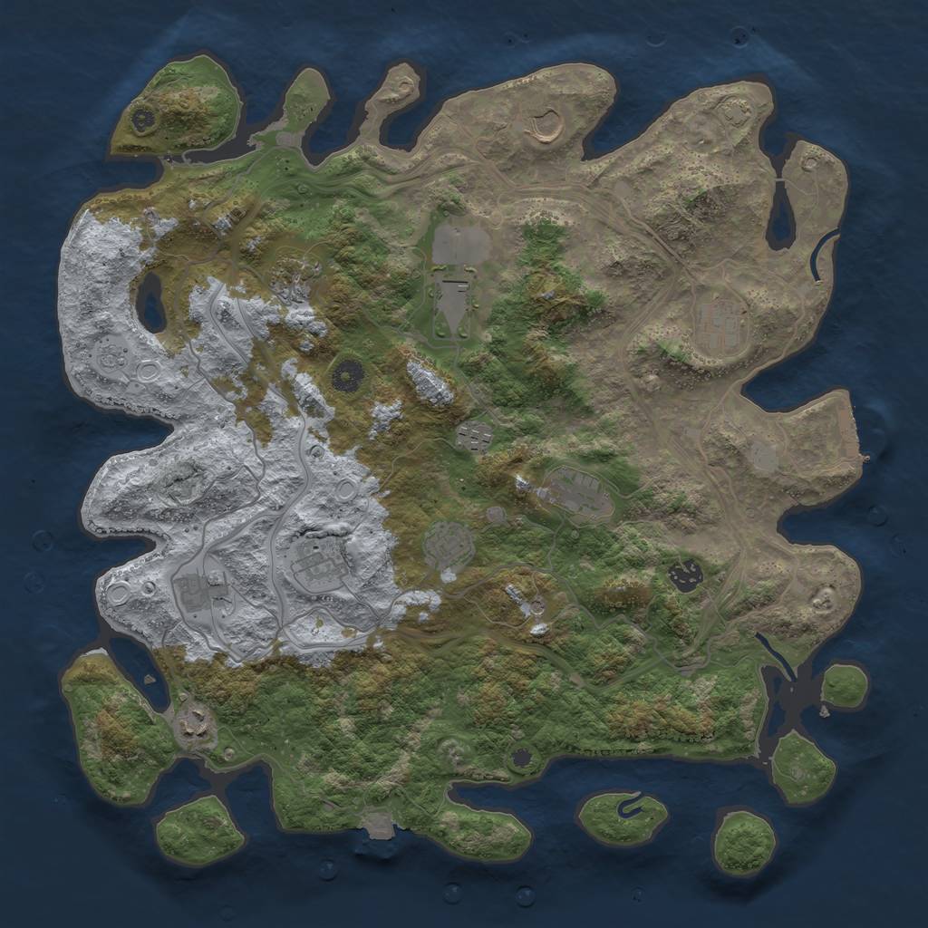 Rust Map: Procedural Map, Size: 4250, Seed: 1596178535, 18 Monuments