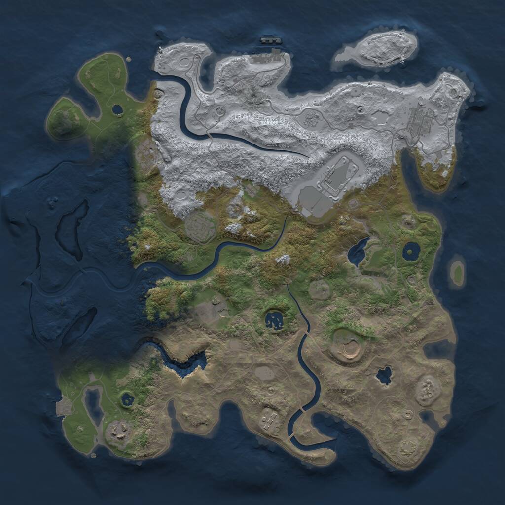 Rust Map: Procedural Map, Size: 4000, Seed: 1366796802, 15 Monuments
