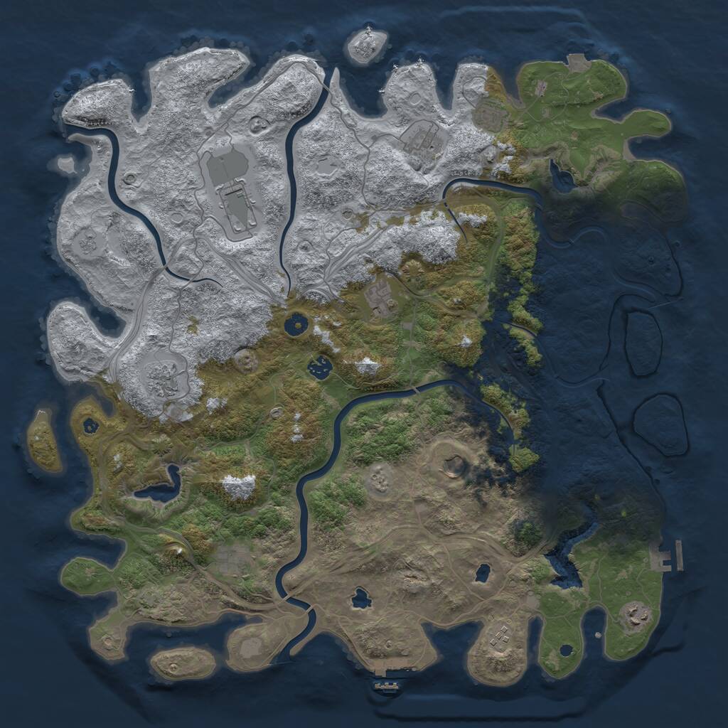 Rust Map: Procedural Map, Size: 4800, Seed: 1415522879, 16 Monuments
