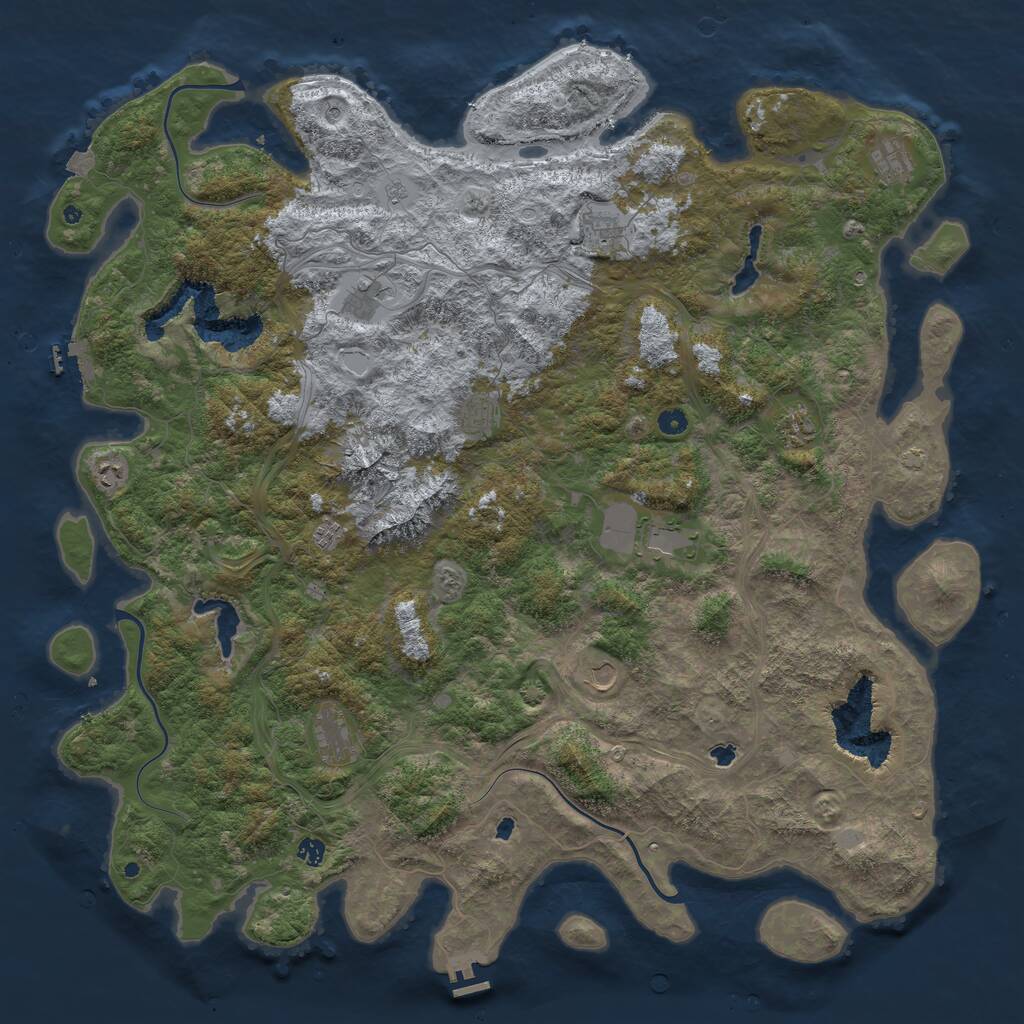 Rust Map: Procedural Map, Size: 5500, Seed: 1739453052, 17 Monuments