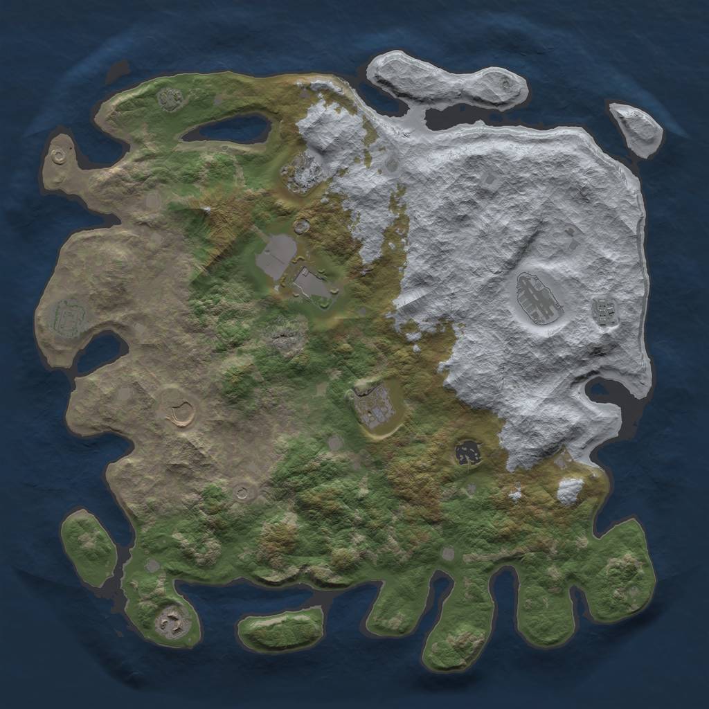 Rust Map: Barren, Size: 4250, Seed: 40773112, 13 Monuments