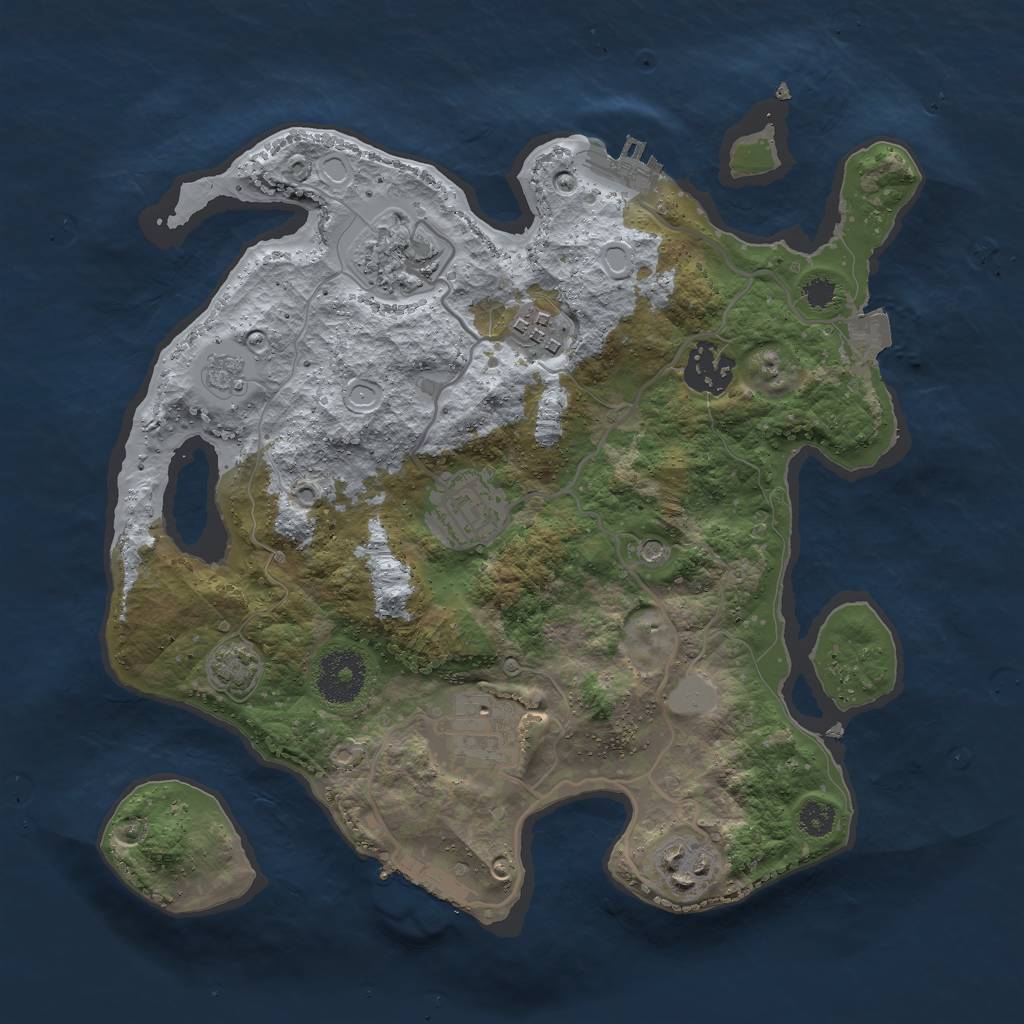 Rust Map: Procedural Map, Size: 3000, Seed: 533823898, 14 Monuments