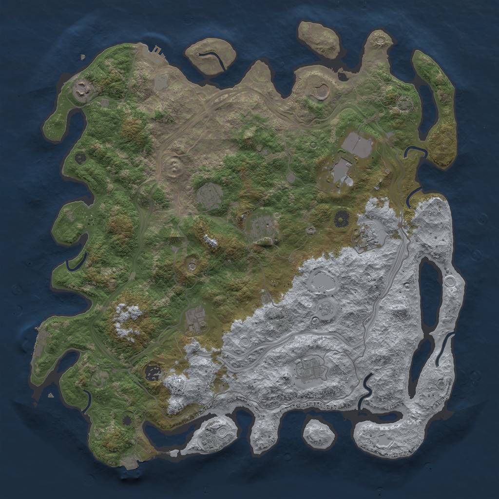 Rust Map: Procedural Map, Size: 4550, Seed: 13, 18 Monuments