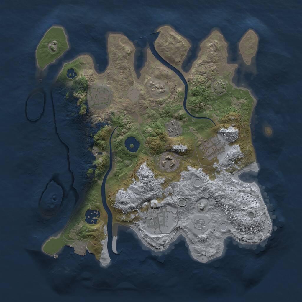 Rust Map: Procedural Map, Size: 3000, Seed: 113727229, 10 Monuments