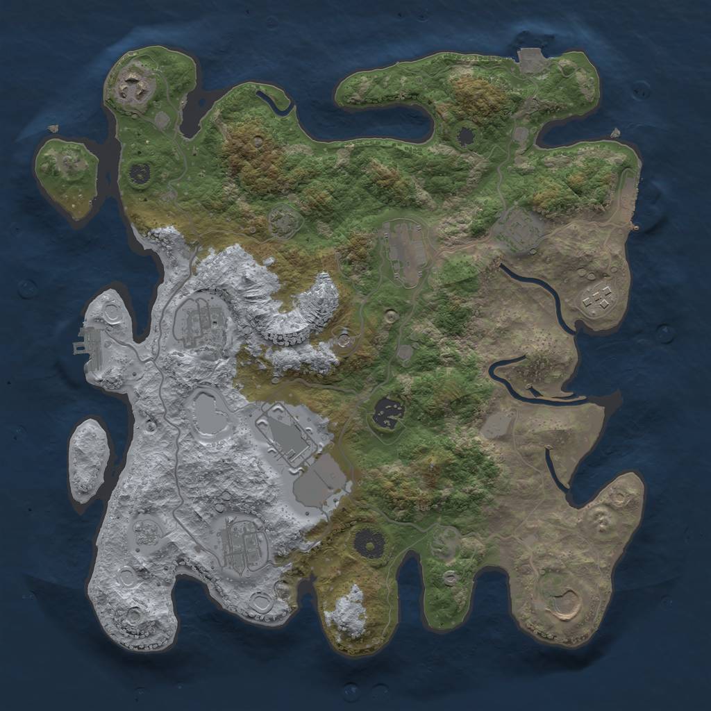 Rust Map: Procedural Map, Size: 3500, Seed: 1589895314, 17 Monuments