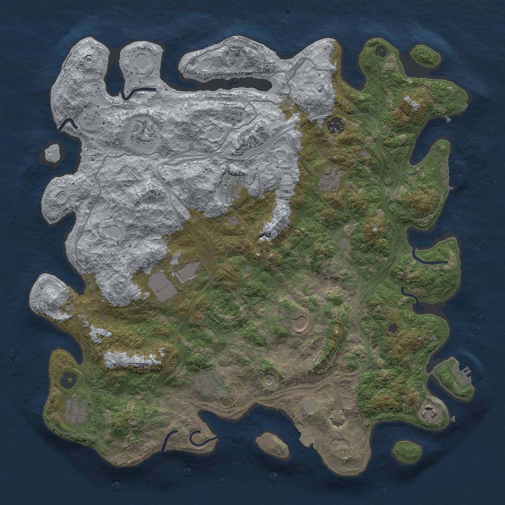 Rust Map: Procedural Map, Size: 4500, Seed: 176, 18 Monuments