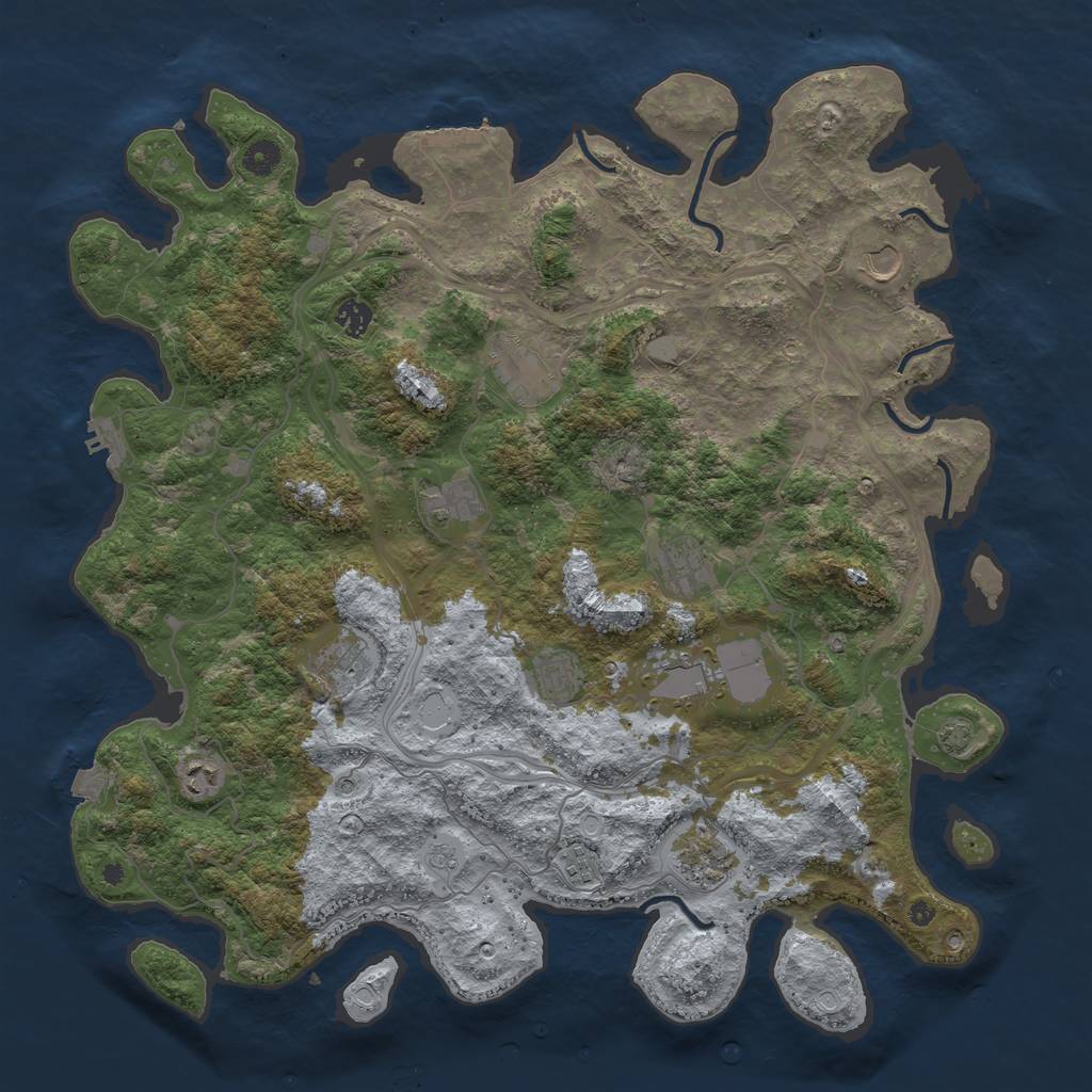 Rust Map: Procedural Map, Size: 4500, Seed: 1872287365, 19 Monuments