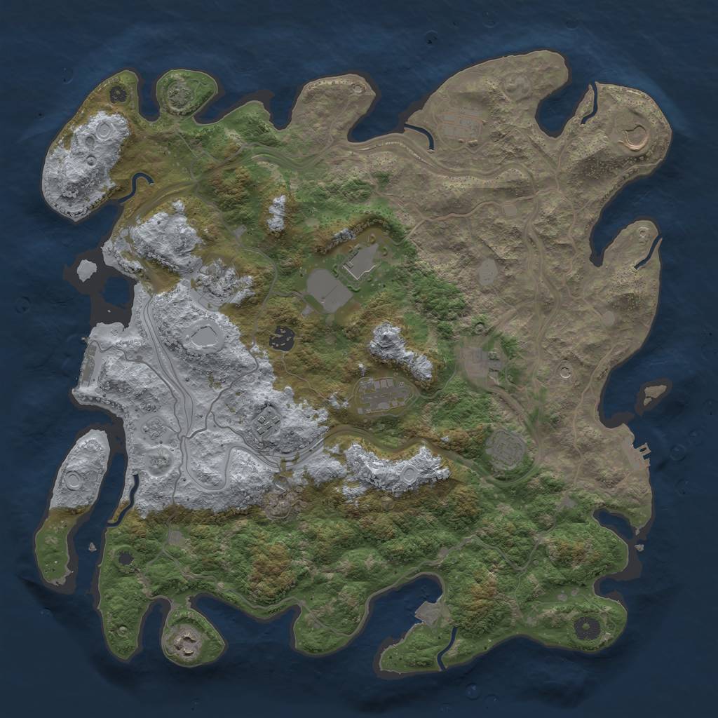 Rust Map: Procedural Map, Size: 4250, Seed: 196393248, 18 Monuments