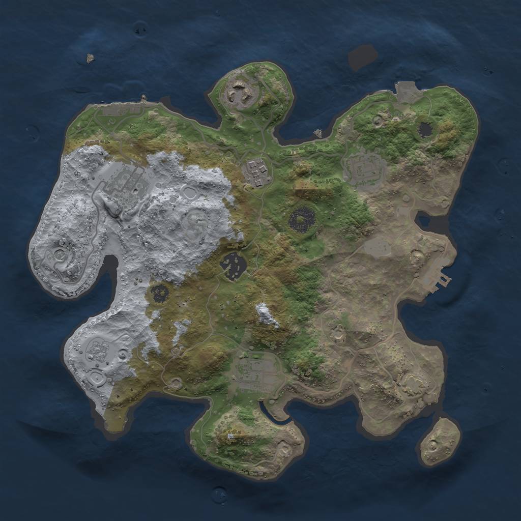 Rust Map: Procedural Map, Size: 3000, Seed: 1286639148, 14 Monuments