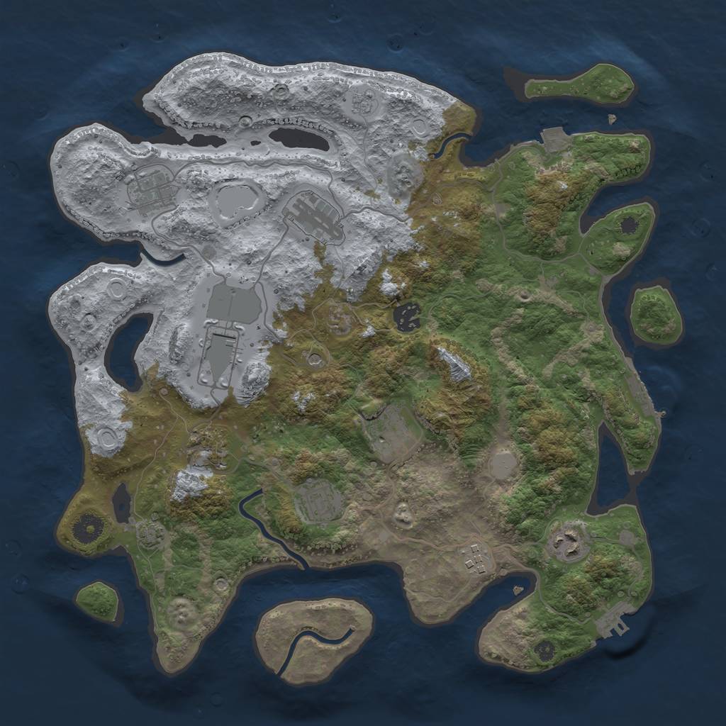 Rust Map: Procedural Map, Size: 3700, Seed: 350, 17 Monuments
