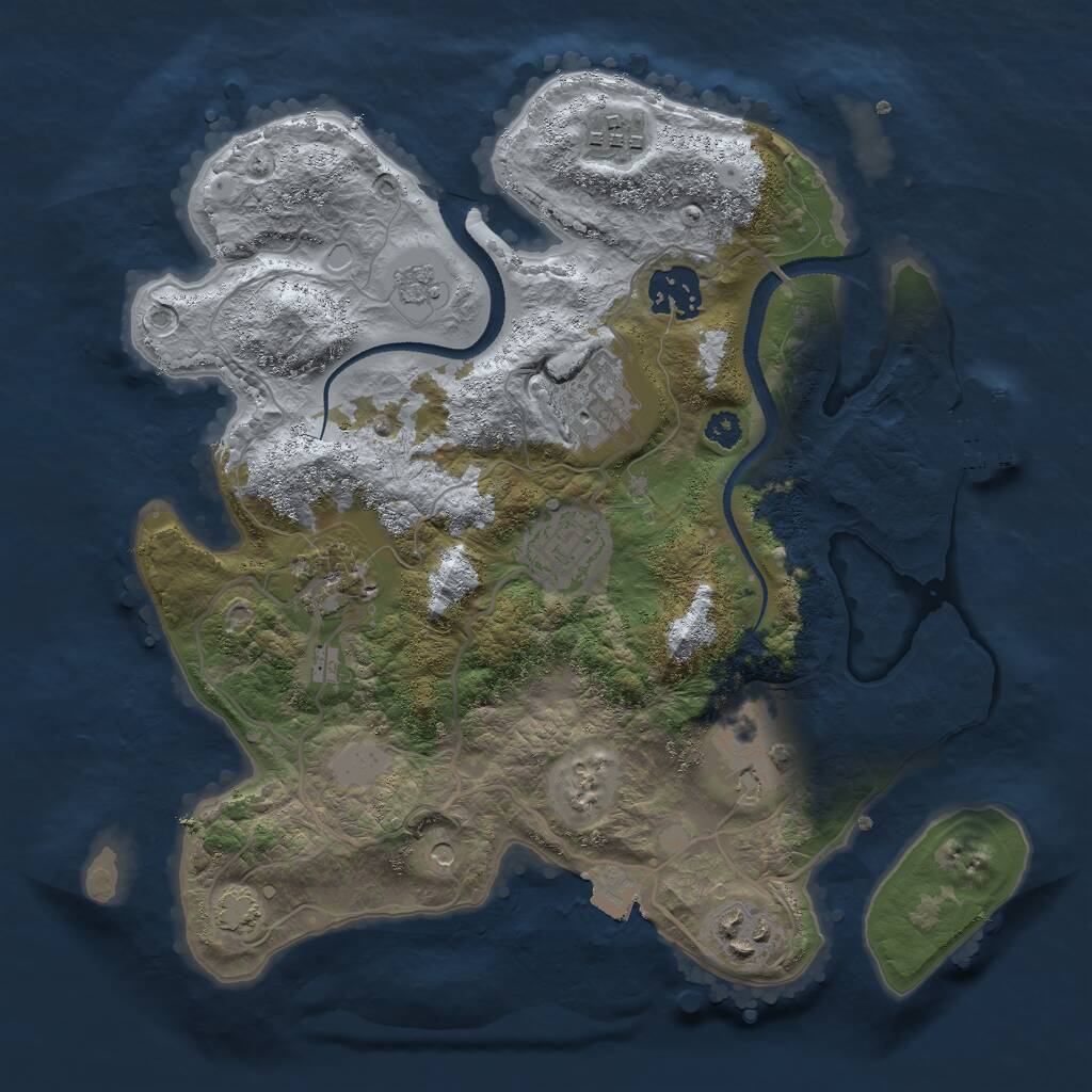 Rust Map: Procedural Map, Size: 3000, Seed: 8478, 12 Monuments