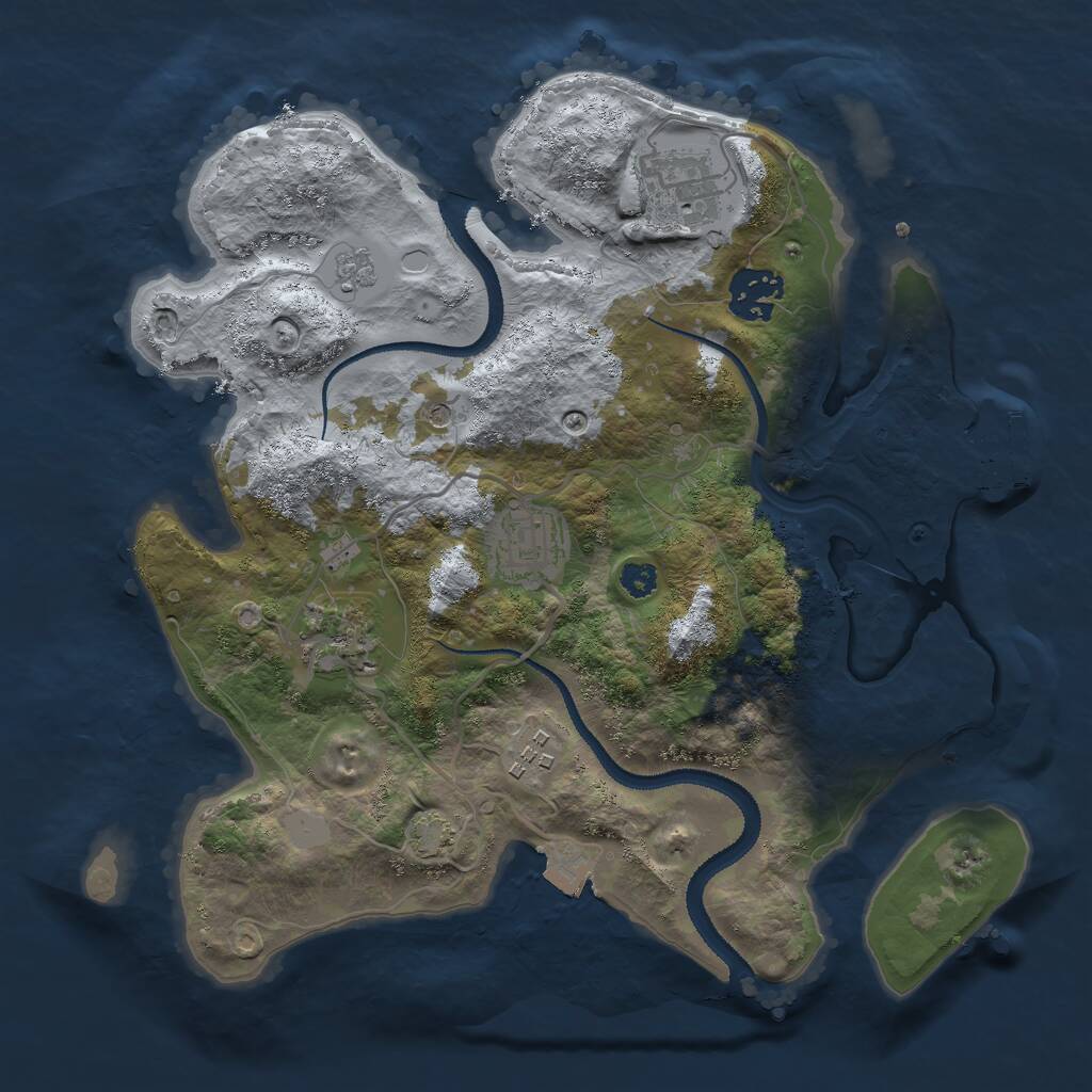 Rust Map: Procedural Map, Size: 3000, Seed: 8478, 10 Monuments