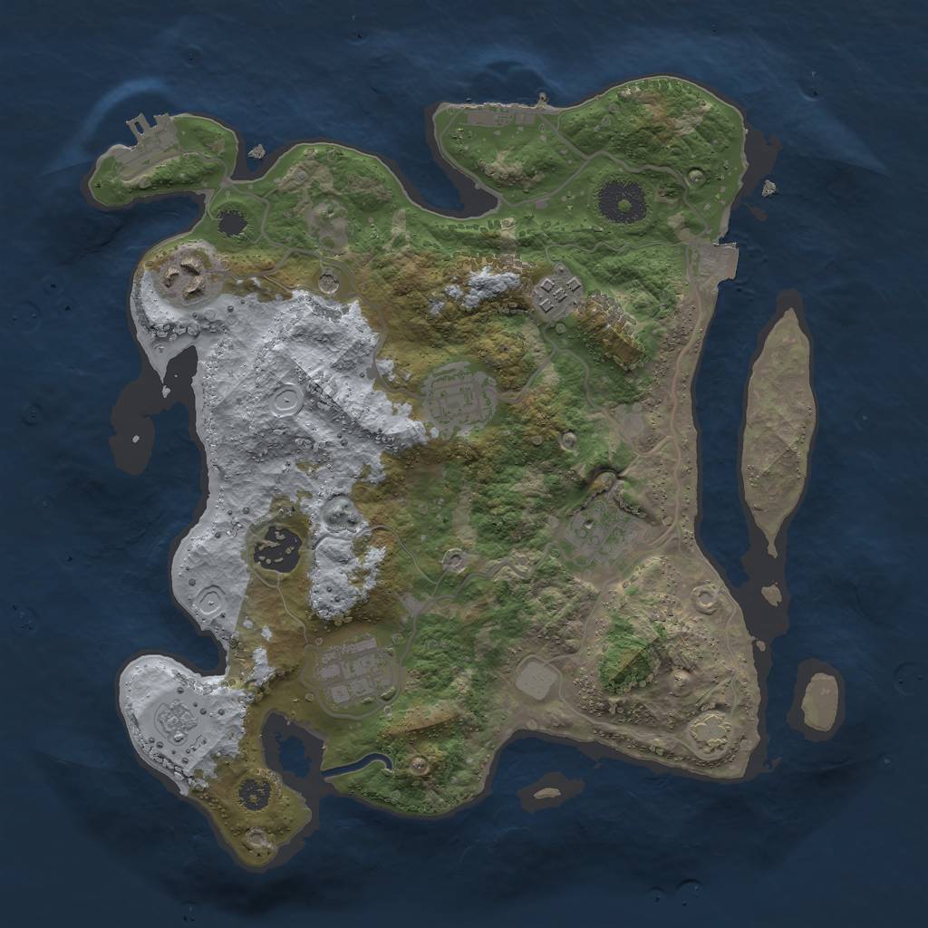 Rust Map: Procedural Map, Size: 3000, Seed: 5824731, 14 Monuments