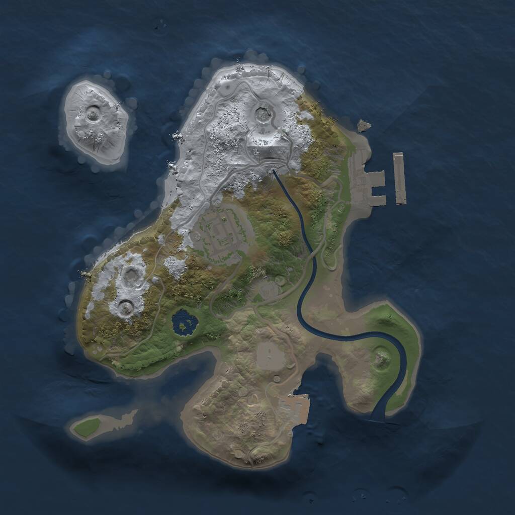 Rust Map: Procedural Map, Size: 2000, Seed: 522723286, 4 Monuments