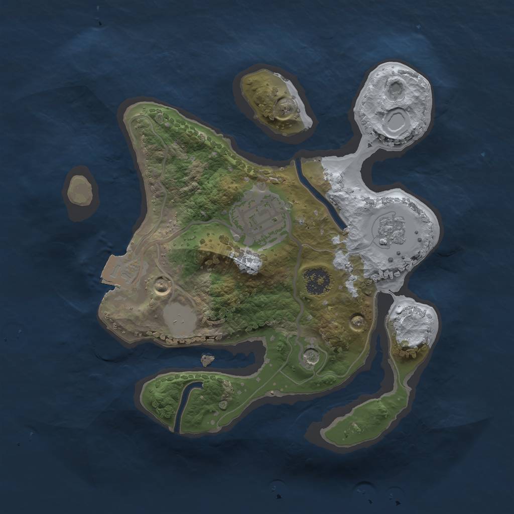 Rust Map: Procedural Map, Size: 2000, Seed: 54654685, 6 Monuments