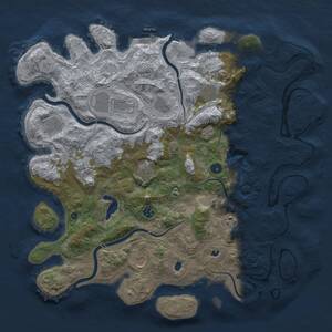 Thumbnail Rust Map: Procedural Map, Size: 4500, Seed: 870981420, 16 Monuments