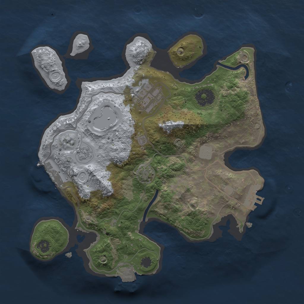 Rust Map: Procedural Map, Size: 2500, Seed: 173555148, 8 Monuments