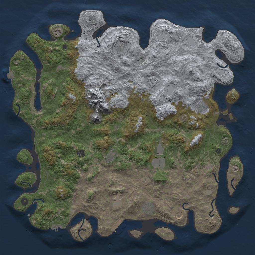 Rust Map: Procedural Map, Size: 5000, Seed: 99008467, 19 Monuments