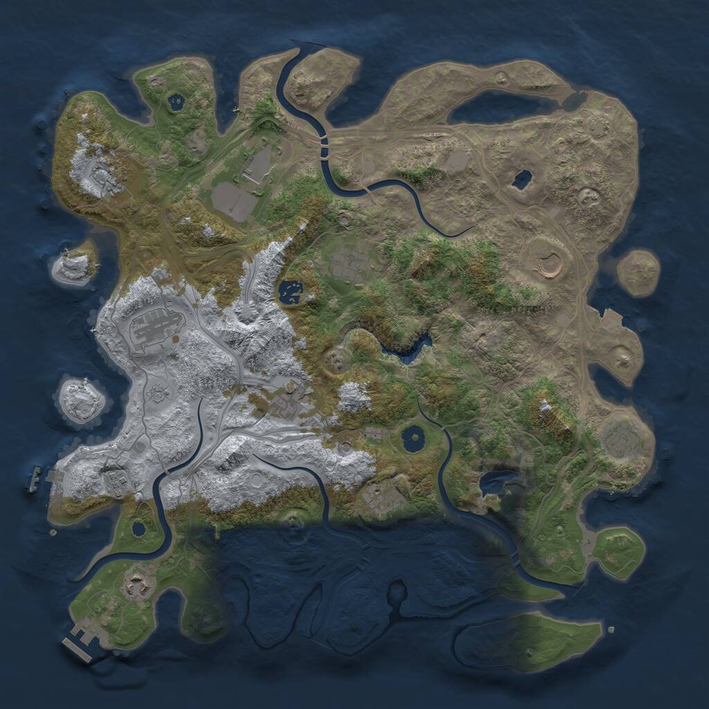 Rust Map: Procedural Map, Size: 4250, Seed: 25710, 17 Monuments
