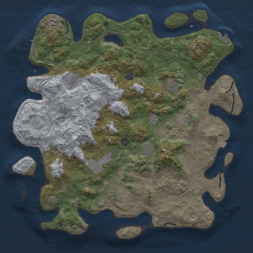 Rust Map: Procedural Map, Size: 4500, Seed: 240307478, 18 Monuments
