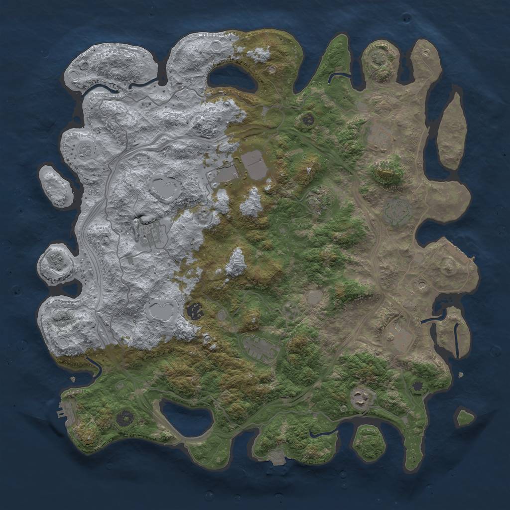 Rust Map: Procedural Map, Size: 4500, Seed: 5871423, 18 Monuments