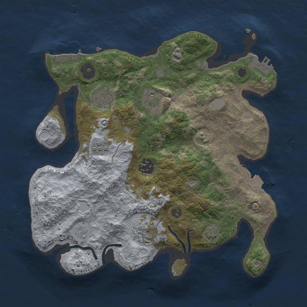 Rust Map: Procedural Map, Size: 3000, Seed: 1275979810, 13 Monuments