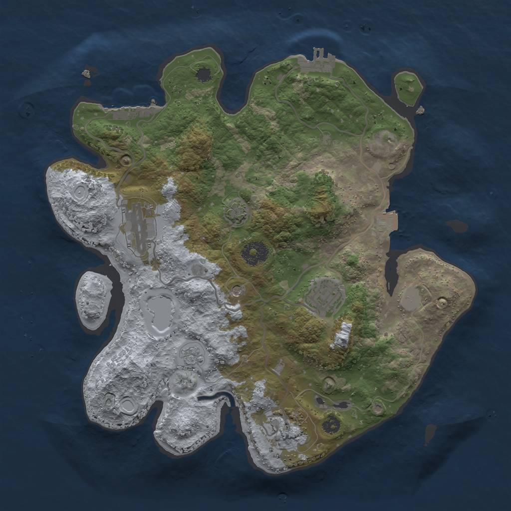 Rust Map: Procedural Map, Size: 3000, Seed: 1626455899, 11 Monuments
