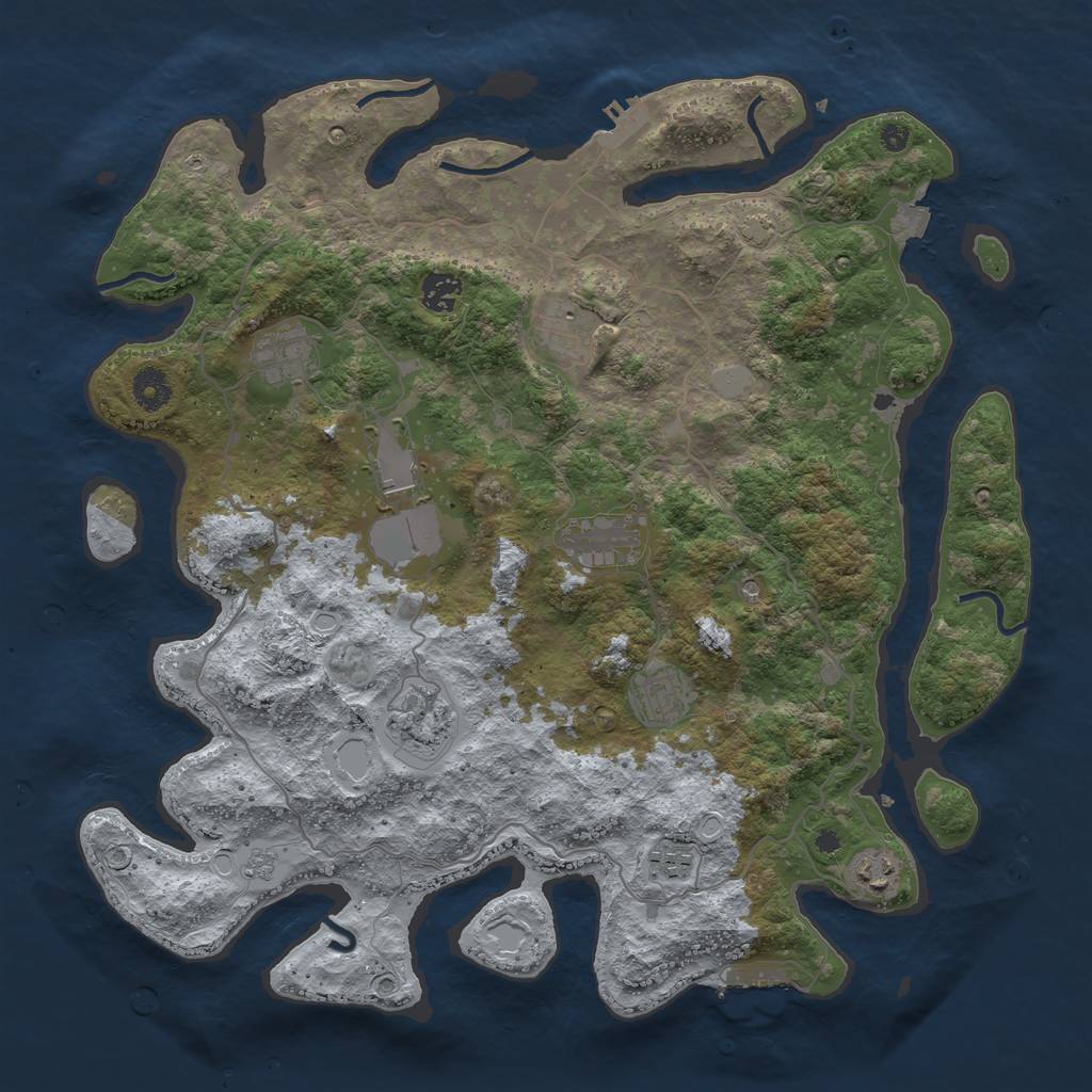 Rust Map: Procedural Map, Size: 4000, Seed: 1638255440, 17 Monuments