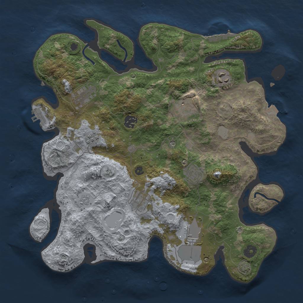 Rust Map: Procedural Map, Size: 3500, Seed: 1178749500, 16 Monuments