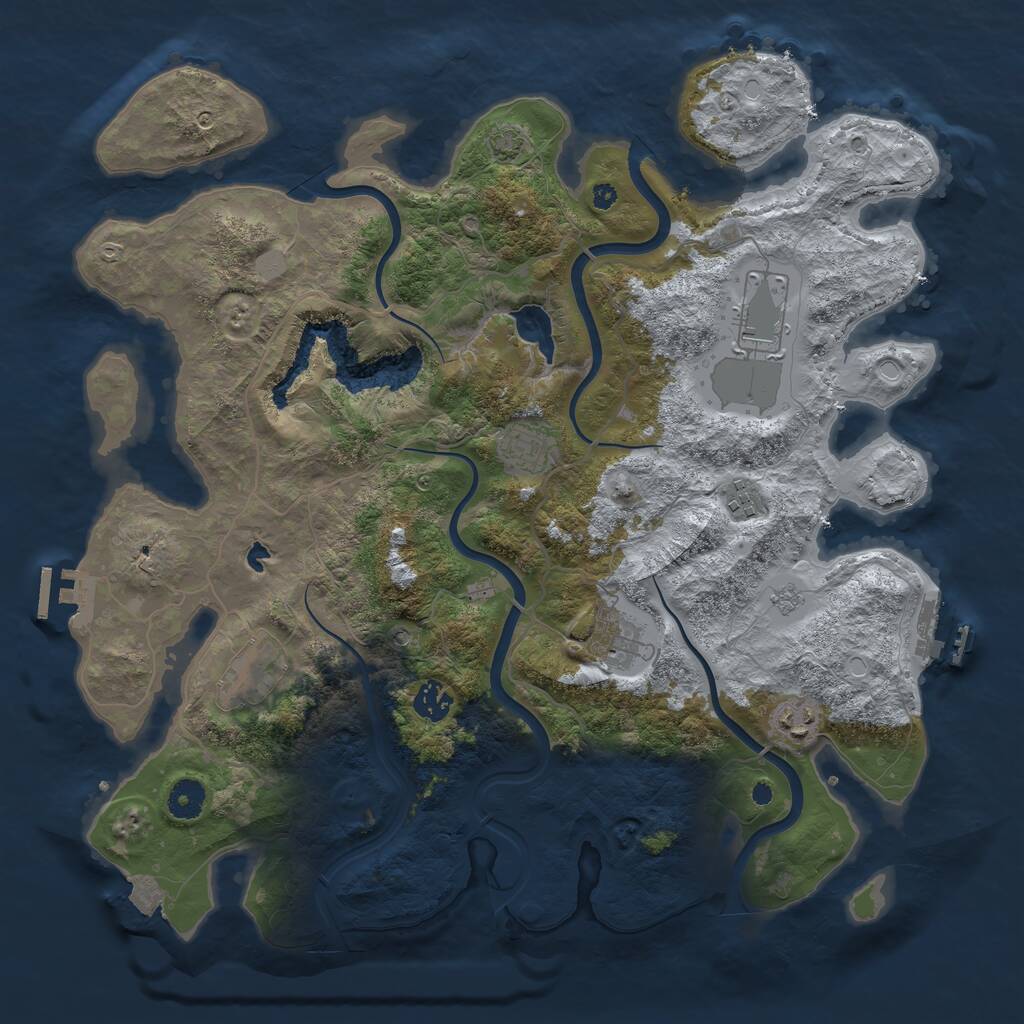 Rust Map: Procedural Map, Size: 4000, Seed: 1550770149, 13 Monuments